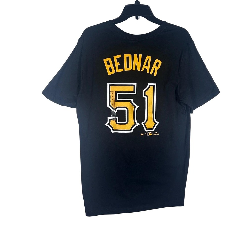 Nike Pittsburgh Pirates David Bednar #51 T-Shirt Mens M Black Graphic MLB NEW